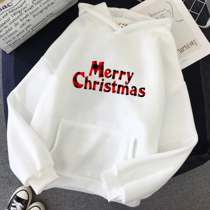

Christmas Print Women Hoodies O Neck Long Sleeve Clothing Nightmare Before Tops Harajuku Autumn Print Winter Pullover Hoodies