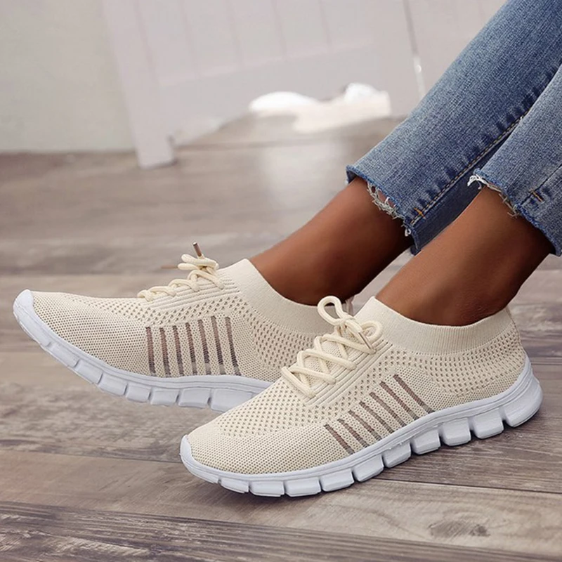 

Women's Sneakers Mesh Breathable Ladies Flat Shoes Casual Women Vulcanized Shoes 2021 Summer Lightweight Sport Running Shoes