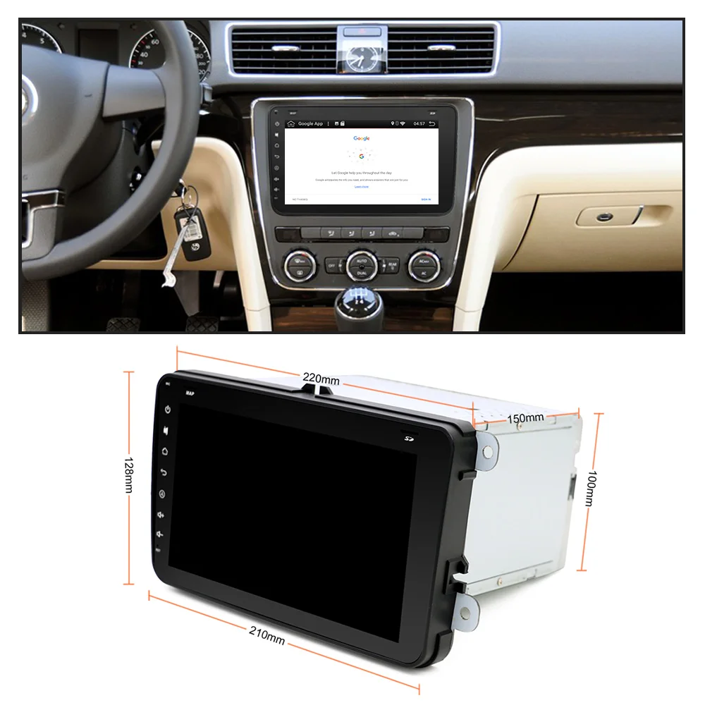 Eunavi 2 Din 8 дюймов Android 10 Автомагнитола стерео для VW JETTA GOLF MK5 MK6 GTI PASSAT B6 POLO SKODA Fabia gps