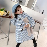 girls babys kids coat jacket outwear 2022 blue thicken spring autumn cotton outdoor comfortable formal overcoat toddler childre