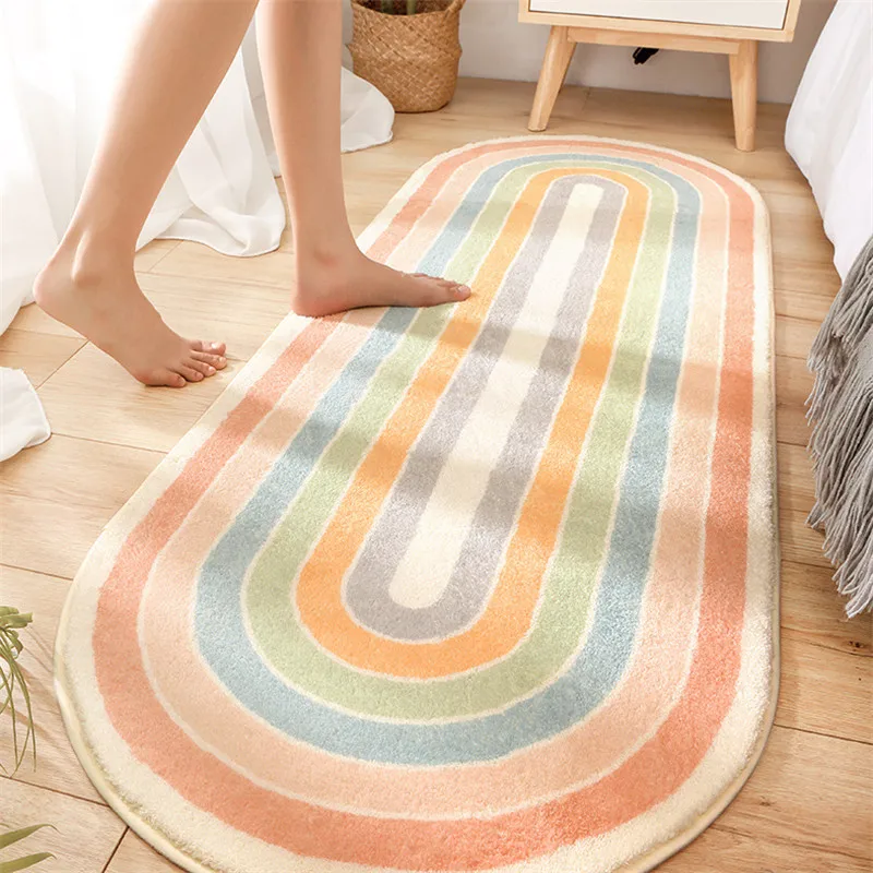 modern geometry soft long carpet for bedroom bedside non slip tatami floor mat cashmere home living room area rugs carpets free global shipping