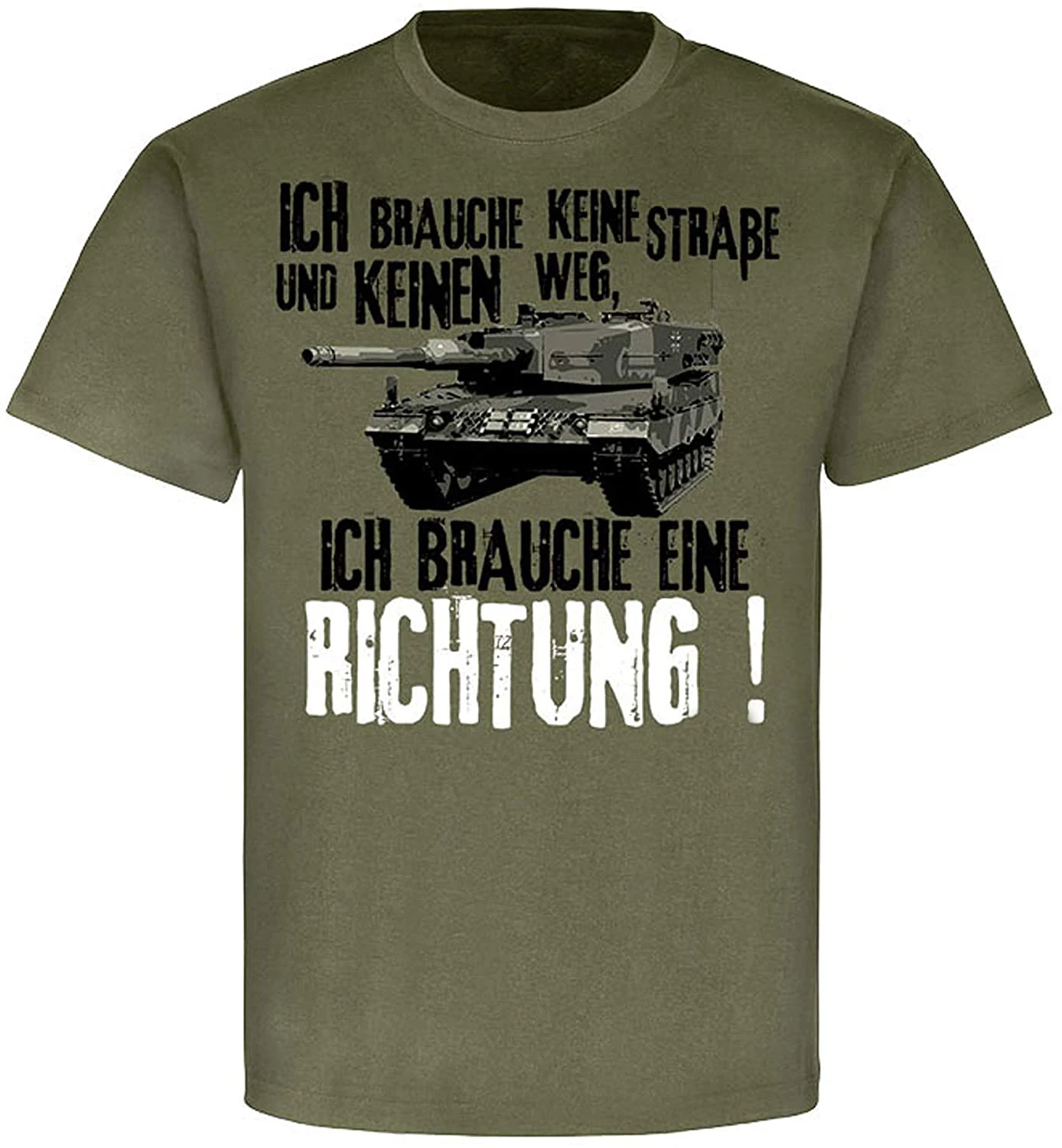 

I Don't Need A Street, I Need A Direction. Leopard Panzer T-shirt. Summer Cotton Short Sleeve O-Neck Mens T-shirt New S-3XL