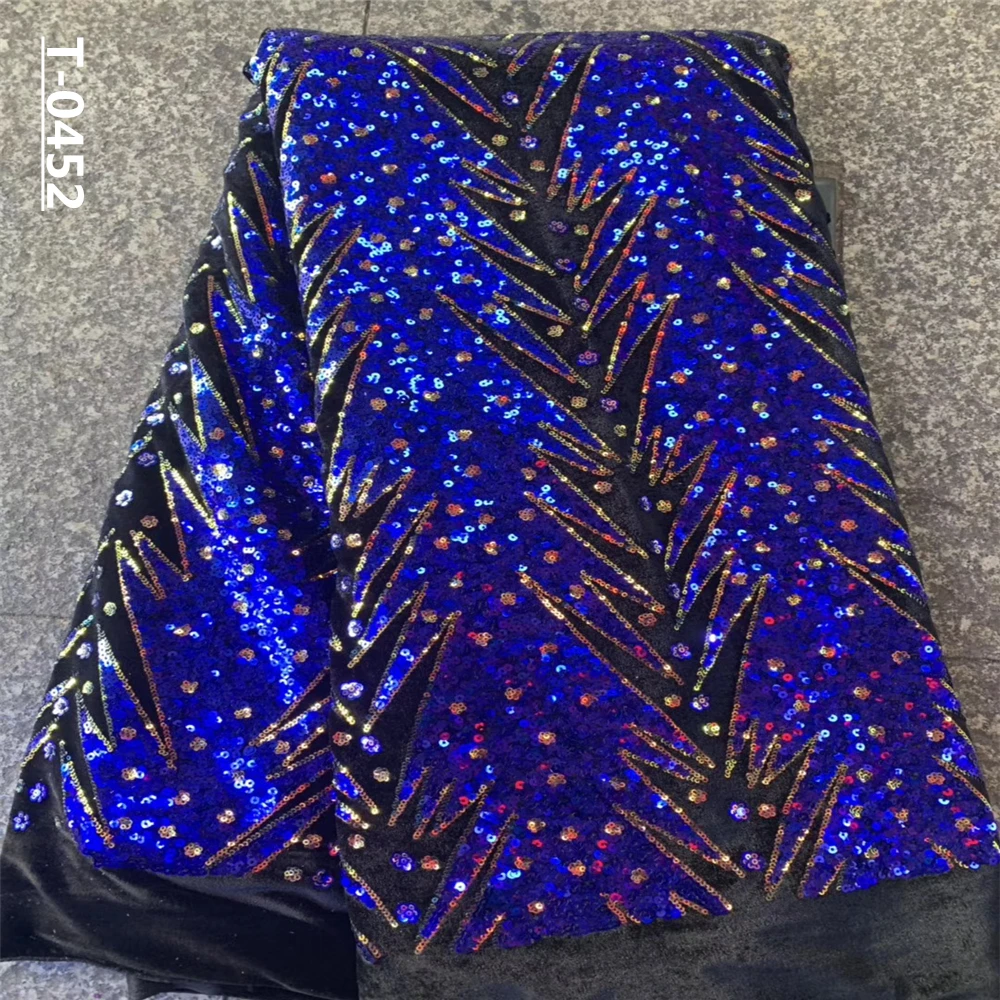 Тяжелые синие высококачественные новейшие Африканские кружева 2020 многоцветная