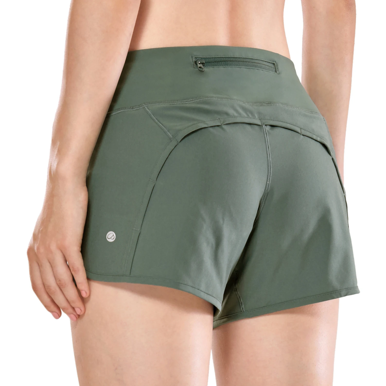 Grey Sage14 La Isla женские тренировочные спортивные шорты для бега с карманом на молнии-4 дюйма - Цвет: Grey Sage14