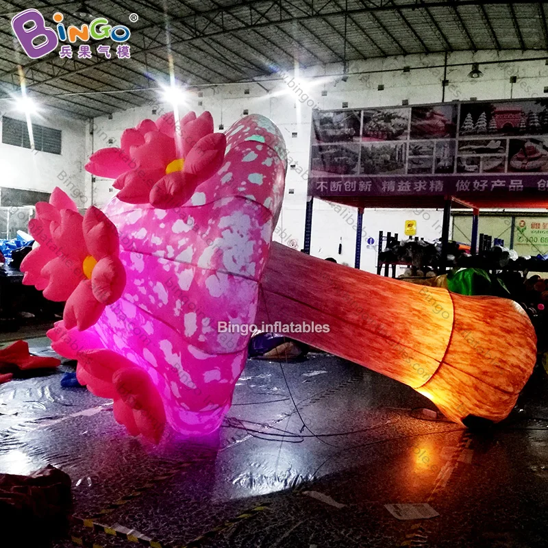 Новый дизайн 4mh Надувное освещение светодиодный грибы цветы газированные на
