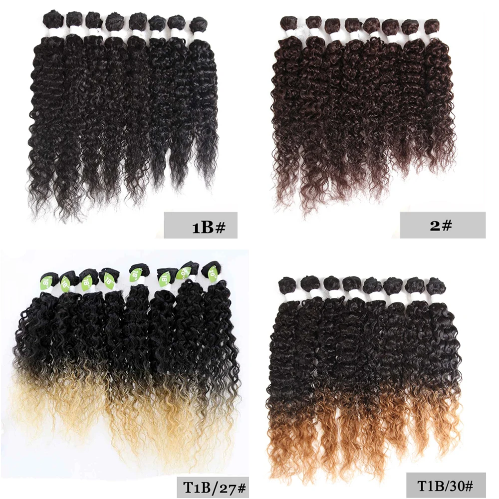 

Human Synthetic Mix Hair Bundle Kinky Curly Hair Weave Extension for Wig Unprocessed 16 18 20 Inches SOKU Hair Weft Bundle
