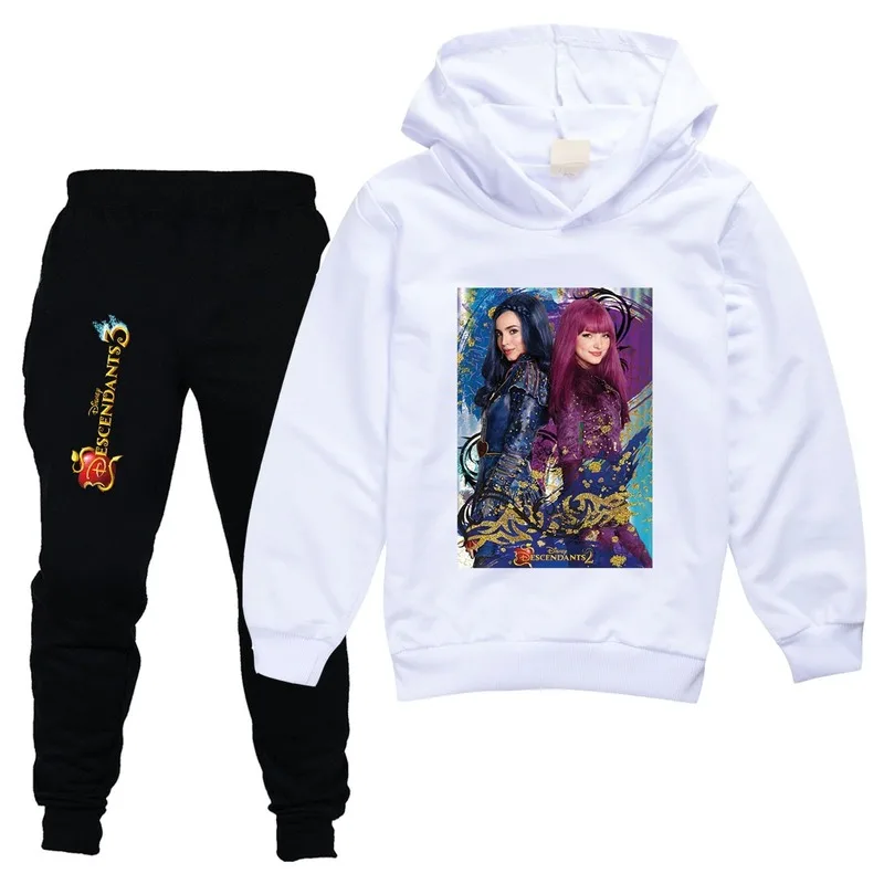 

Descendants3 girl shoodie sweatshirts suit Children's Hoodied Sweatshirt Pants Suit Two Piece Set Outfits sweatsuit 3-15Y