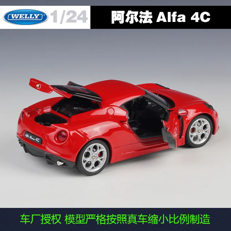 Модель автомобиля Welly 1:24 Alfa 4C Roadster из сплава литой и игрушечный автомобиль