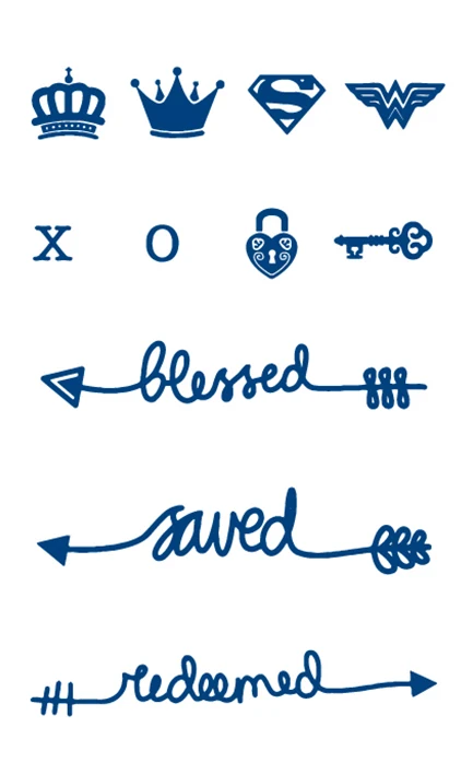 Сок татуировки Стикеры ЭКГ сердцебиения узор Водонепроницаемый временный