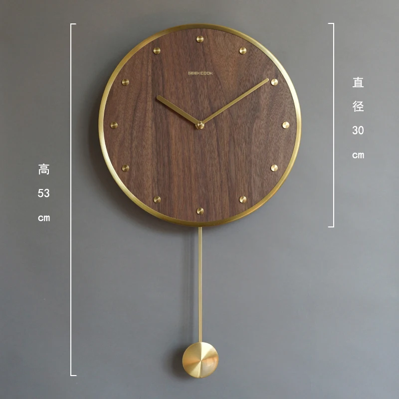 Настенные часы для гостиной деревянные бесшумные кварцевые настенные простые