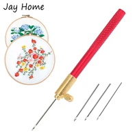 tambour crochet hook with 3 needles set embroidery beading needle tools stitching french crochet diy craft sewing accessories