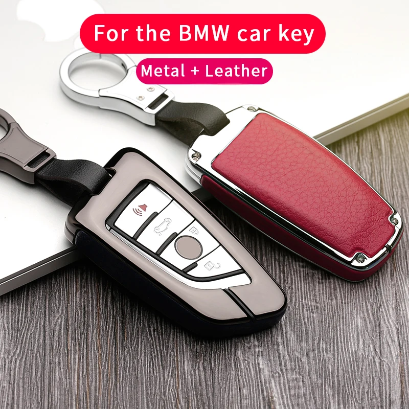 

Metal leather Car Key Cover Case For BMW 1/3/5/7 Series X1 X3 X4 X5 X6 Z4 M2/3/4/5 E60/30/90 F15/16/48 520 525i M760Li 740li 730
