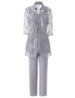SOLOVEDRESS, 3 предмета, платье для матери невесты, брючный костюм с кружевной иллюзионной курткой, наряд для свадьбы, вечеринки, жениха, SL-M21