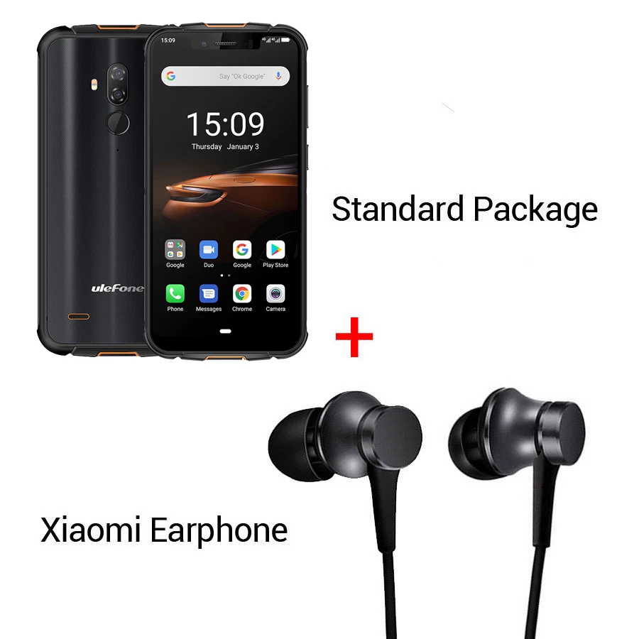 Ulefone Armor 5S 5,85 ''водонепроницаемый IP68 NFC прочный MT6763 Otca-core Android 9,0 4 Гб+ 64 Гб Беспроводная зарядка 4G LTE мобильный телефон - Цвет: Black N Earphone