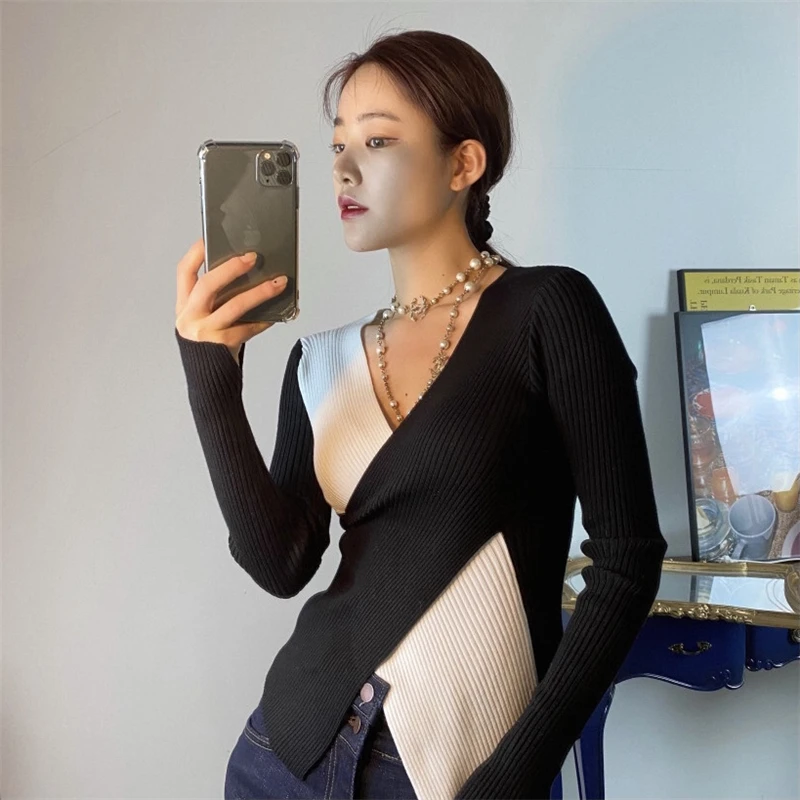 Корейский Ins Ранняя весна стиль Новинка В стиле ретро Черный и белый крест дизайн!