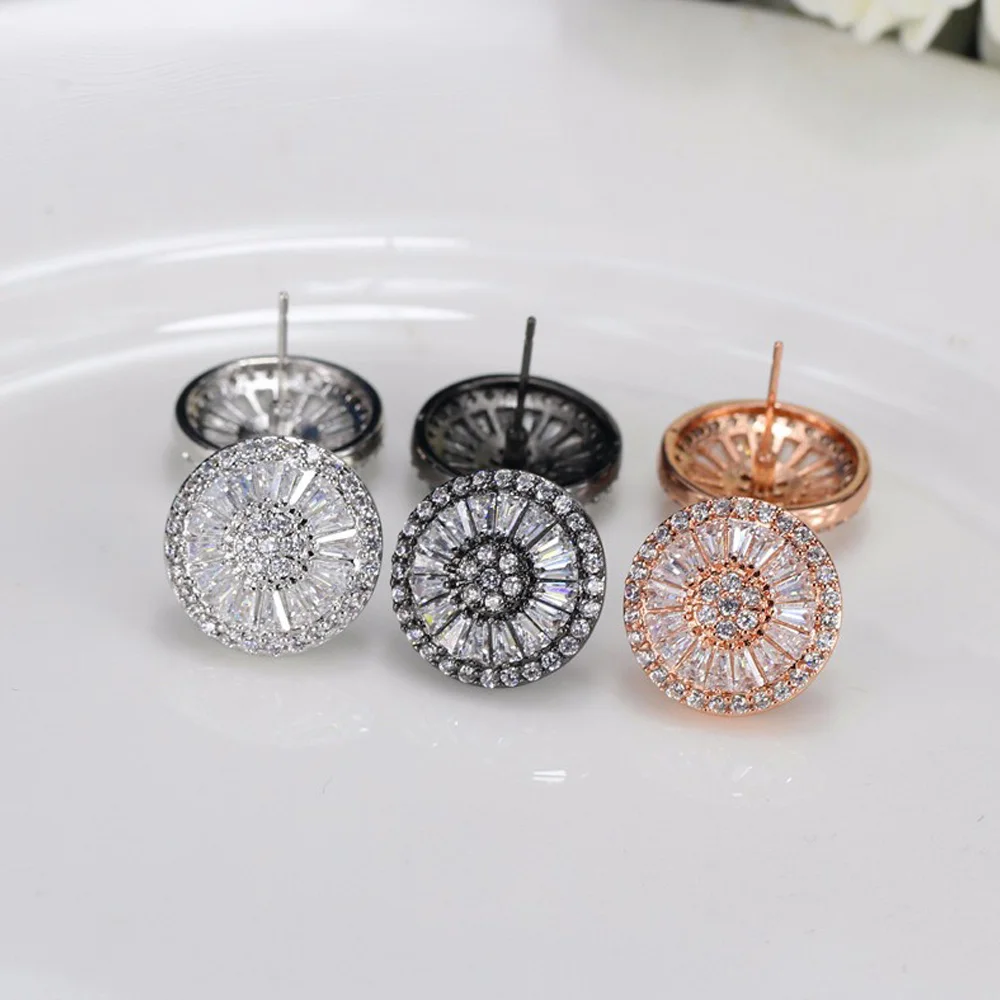 ThreeGraces великолепные CZ Камень Модные ювелирные изделия Pave Установка кубического циркония розовое золото цвет большие серьги гвоздики для женщин подарок ER288