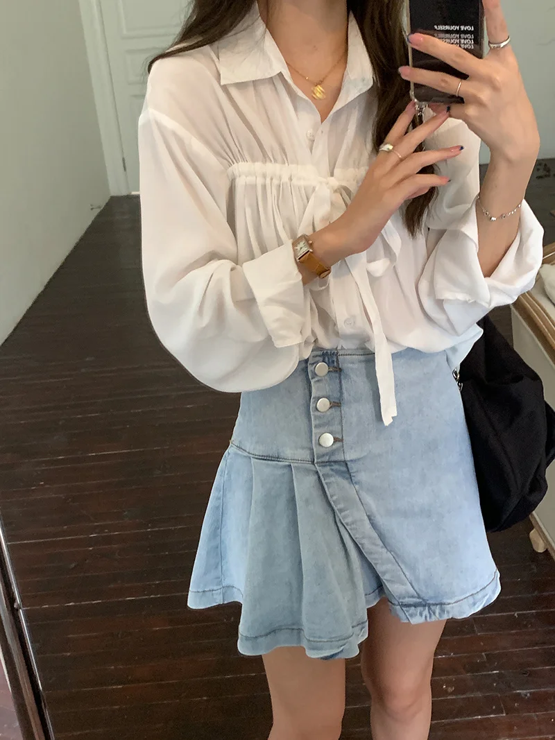 Рубашка женская с длинным рукавом тонкая зеленая Солнцезащитная рубашка