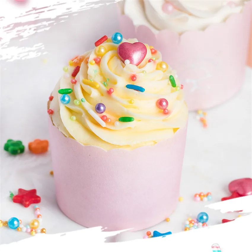 80 г Красочные смешанные формы съедобные запеченные декоративные конфеты чашки DIY