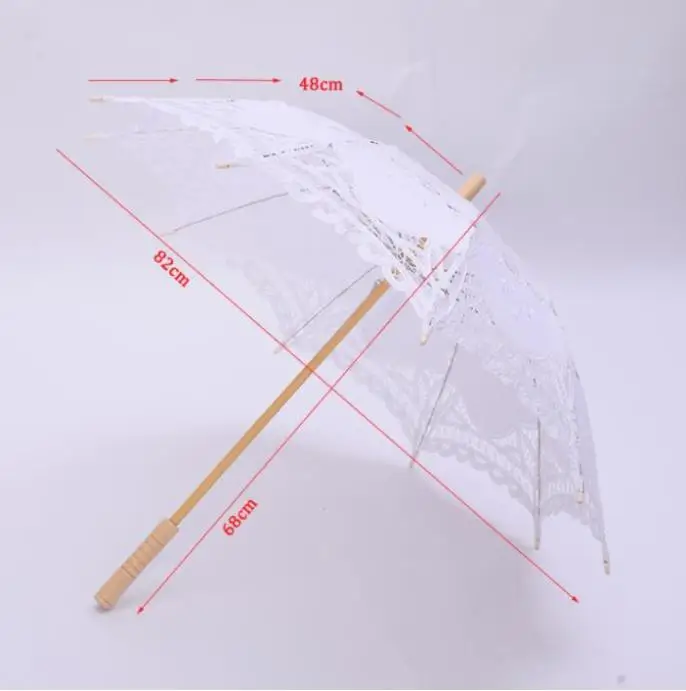 Винтажный крючком хлопковый кружевные зонты с вышивкой античный зонтик для