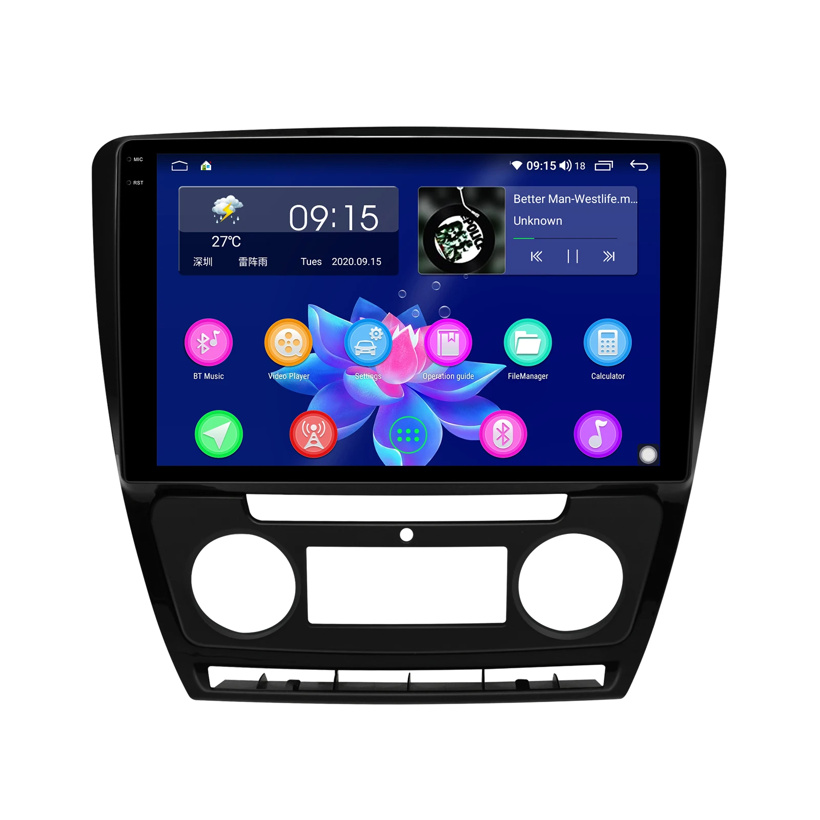 구매 10.1 인치 무선 카플레이 자동차 멀티미디어 플레이어, 라디오 테이프 레코더 1 Din 오토라디오 안드로이드 블루투스 스코다 옥타비아 2009-2013