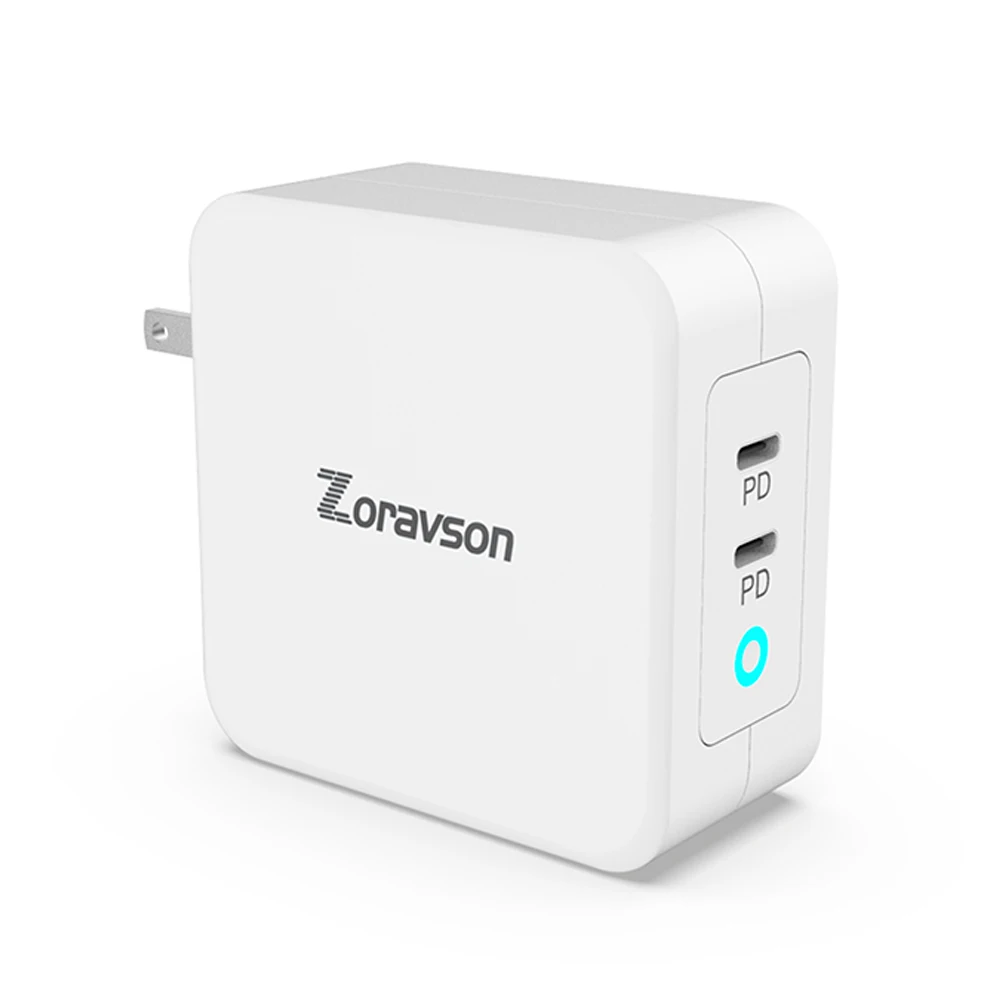 Сетевое зарядное устройство сетевое с двумя портами 100 Вт со складной