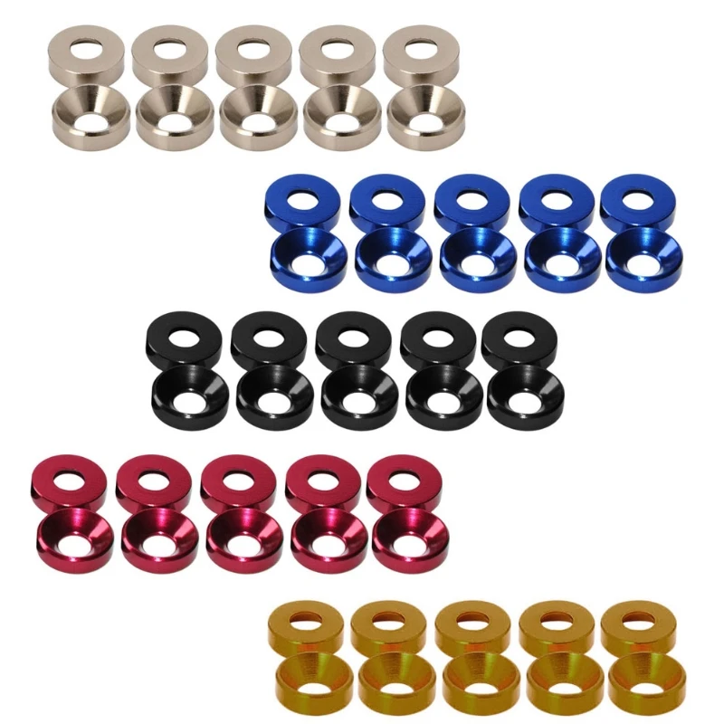 Y8AA Новый Алюминий сплав M3 анодированная потайная головка шайбы для болтов