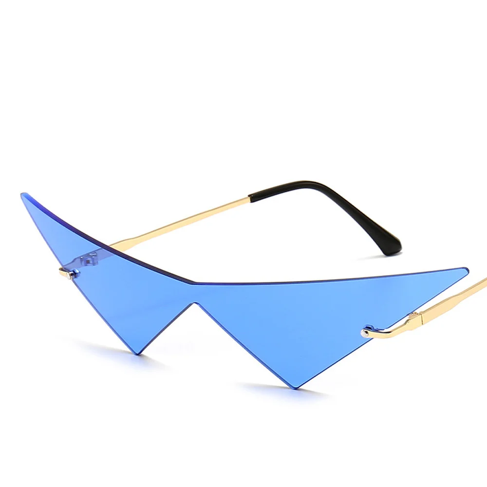 

2020 New Personality Cat Eye Sunglasses Women Rimless Triangle Lens Luxury Brand Designer Fashion Party Eyewear Shades for Women