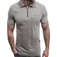 mens polo shirts summer top solid zipper casual shirts for men clothing short sleeve top polo shirt men polos para hombre