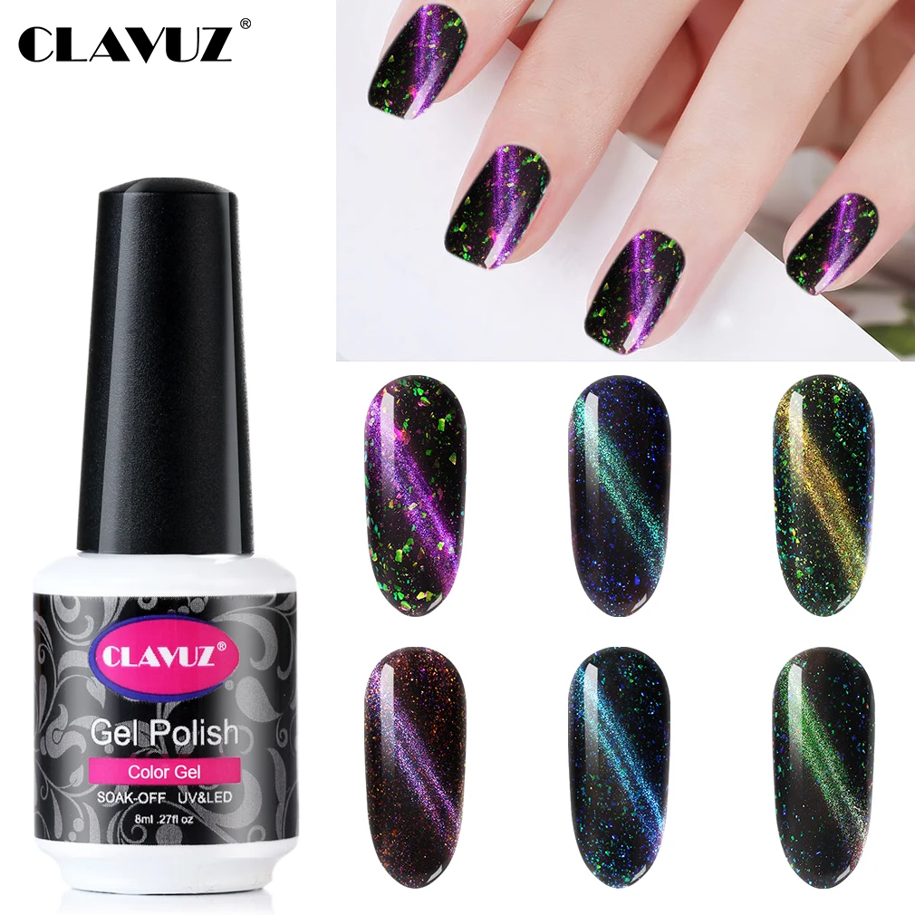 Гель лак для ногтей Clavuz Galaxy Cat Eye УФ светодиодный Праймер Магнитный блестящий гель