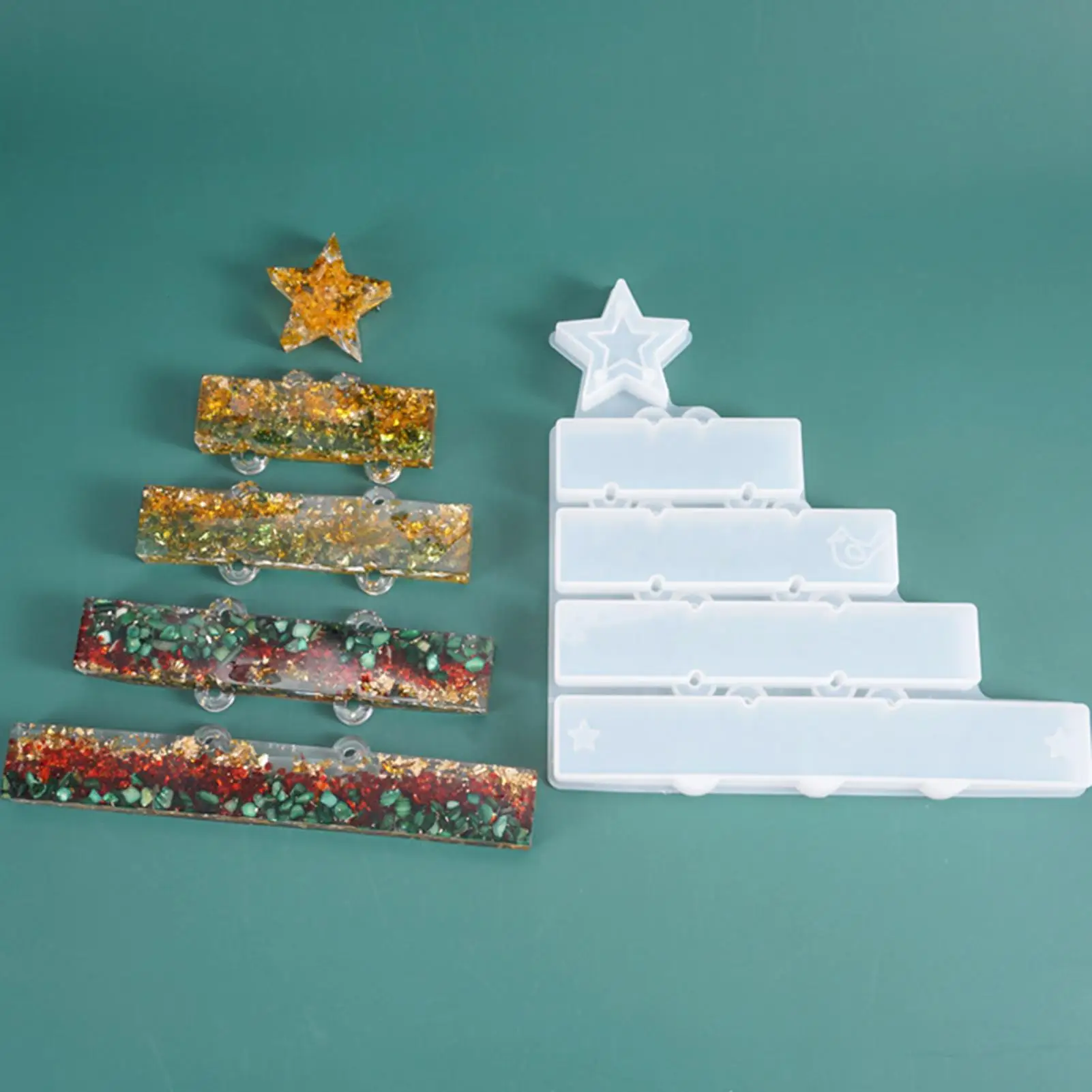 

Star Geometric Rectangular DIY Christmas Tree Pendent Xmas Decor Silicone Mold