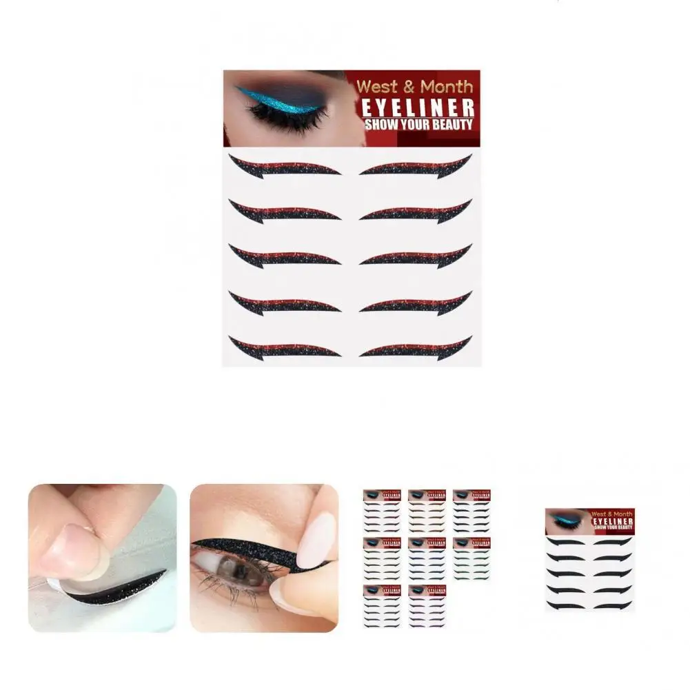 

5Pairs Stunning Beautiful Self-adhesive Girls Eye Liner Decal for Dressing Room Faux Eyeliner Decal Fake Eyeliner Sticker