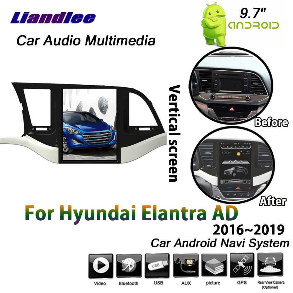 

Car Android Multimedia Player For Hyundai Elantra AD 2016 2017 2018 2019 Radio Audio Video GPS Navigation System Vertical Screen