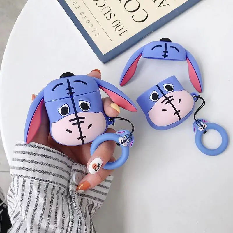 

Cartoon 3D Soft Silicone Pig Bear Tiger Donkey Airpods Case Funny Novelty Earphones Waterproof Shell