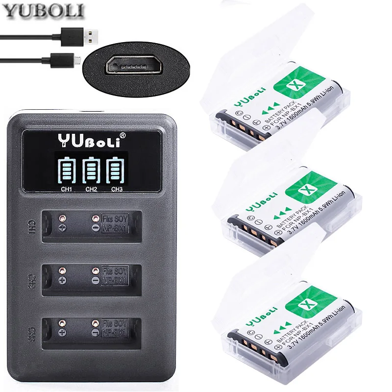 charger and 3battery NP-BX1 npbx1 np bx1 np bx1 Батарея для sony DSC-RX100 DSC-WX500 Характеристическая вязкость полимера HX300 WX300 HDR-AS15 X3000R MV1 AS30V HDR-AS300 as100v as200v - Цвет: charger and 3battery