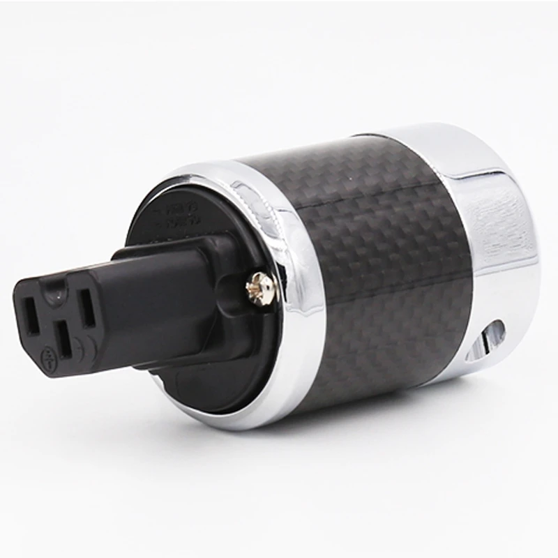 

High End Carbon Fiber Rhodium Plated Ac Power Cable Iec Female Connector (Eu Plug)
