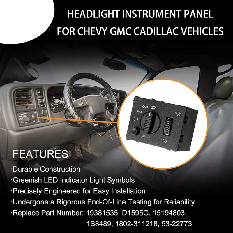 Headlight Switch for Silverado Sierra 2003 2004 2005 2006 2007 19381535 D1595G 15194803 Head Light Lamp Dimmer | Автомобили и