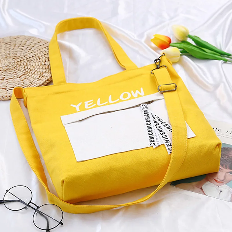 Хлопковая Холщовая Сумка сумки на заказ Корейская цветная сумка для покупок