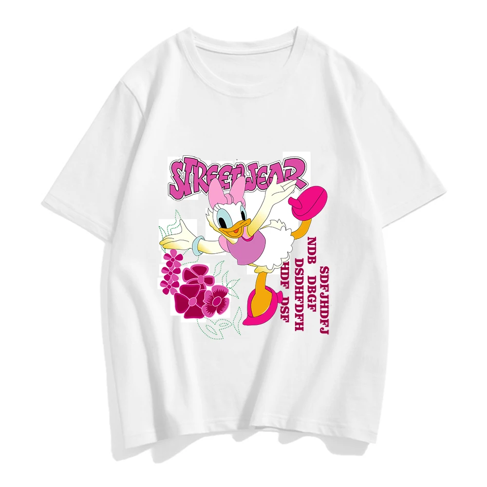 

6 Emoticons Donald Duck T Shirts Women Harajuku Girls Tshirts Basic Tees Tshirts Summer Casual Short Sleeves Disney Female Tee