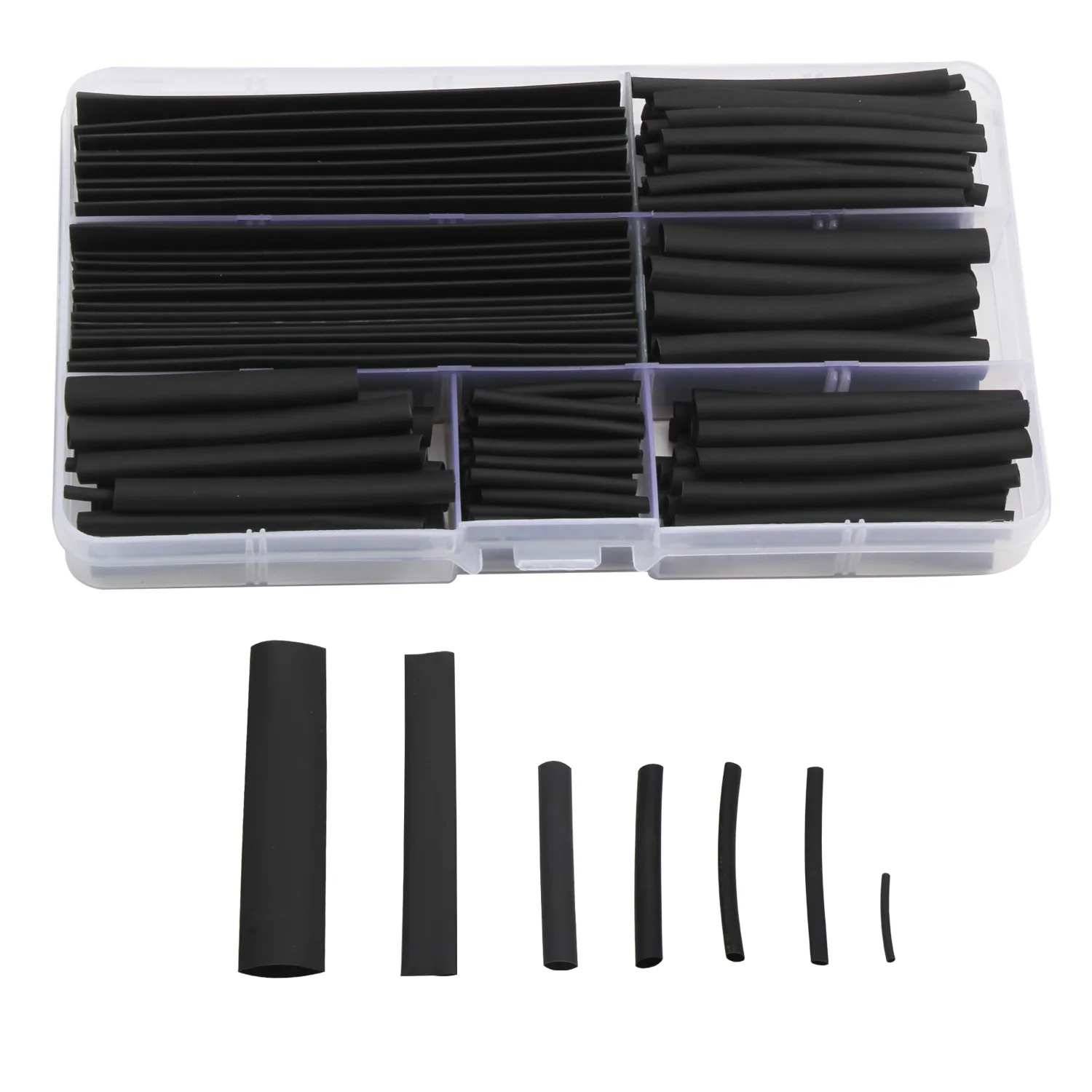 Термоусадочные трубки 150 шт. черные термоусадочные изолированные 2:1 комплект