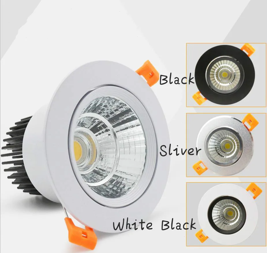 Светодиодный прожектор потолочная лампа cob 3 Вт 5 9 12 15 30 встраиваемая освещение
