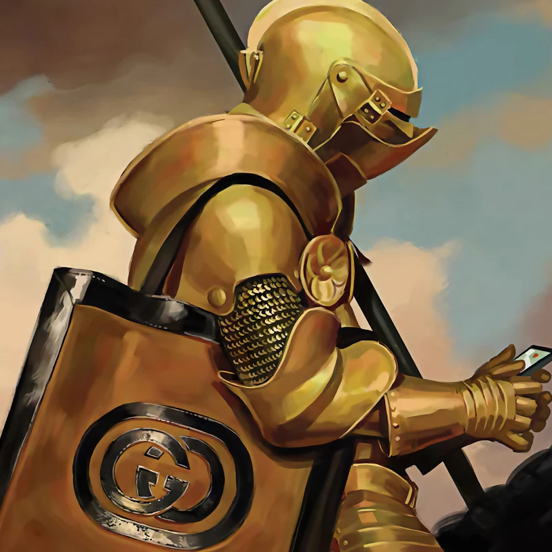 

Knight in Golden Armor Decoration Maison Modern Luxe Canvas Painting Wall Art Pictures For Home Design Living Room Chambre Decor