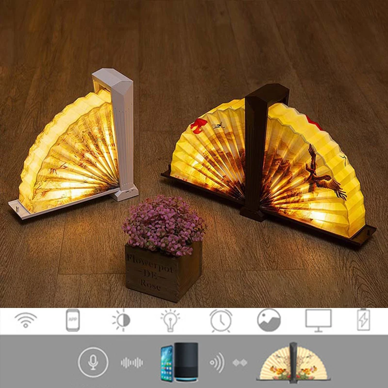 

Creative Smart WiFi LED Book Lamp Wooden Portable Night Light USB Rechargeable Magnetic Foldable Desk Lamp Home Decoration