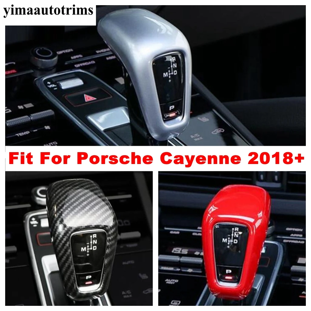 

ABS Carbon Fiber Accessories Gear Shift Head Handle Knob Cover Trim Interior Kit For Porsche Cayenne 2018 2019 2020 2021 2022