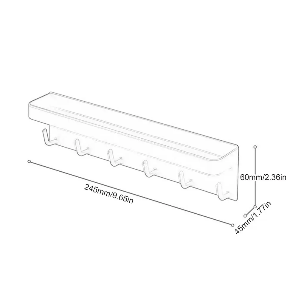 

Multifunctional Seamless Wall-mounted Rack With 6 Hooks Design Anti-rust And Anti-skid Coat Rack Towel Rack