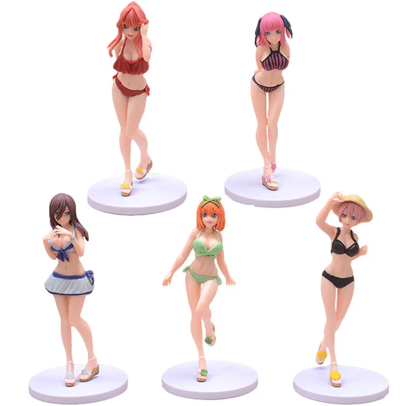 

Anime The Quintessential Quintuplets Nakano Ichika Nino Miku Yotsuba Itsuki Swimsuit PVC Action Figure Collection Model Toy Gift