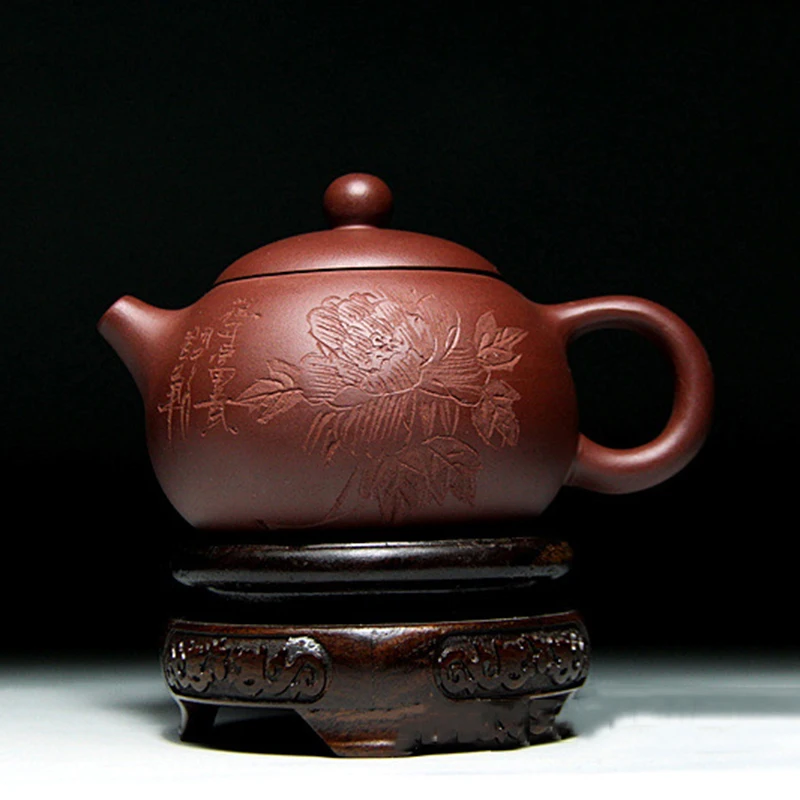 

Chinese Traditional Yixing Purple Clay Teapot 220ml Home Tea Pot Handmade Painting Xishi Pot Best Gift Teaware