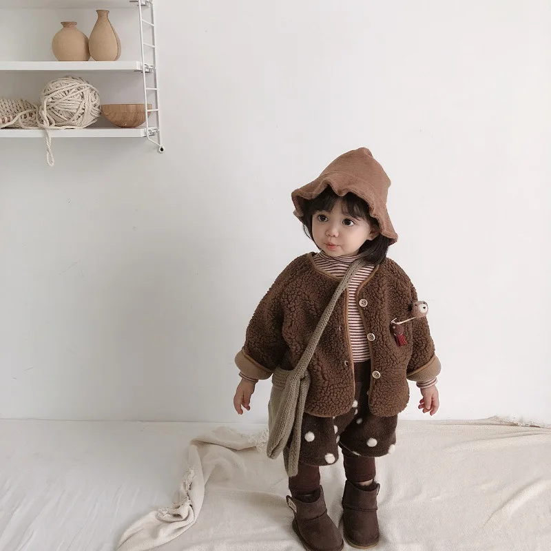 Зимние милые шаровары для девочек с флисом Плотные леггинсы Детские лоскутные