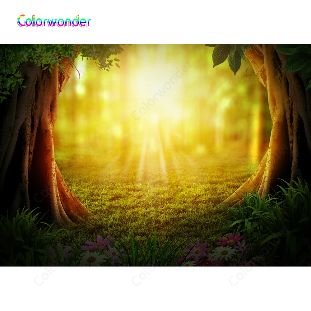 7x5 футов портрет живописная фотография Осенняя деревья красочные дикие цветы