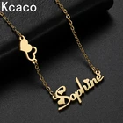 Ожерелье Kcaco с именем на заказ, цепочка из нержавеющей стали с надписью на заказ, с двумя сердцами, лучший подарок