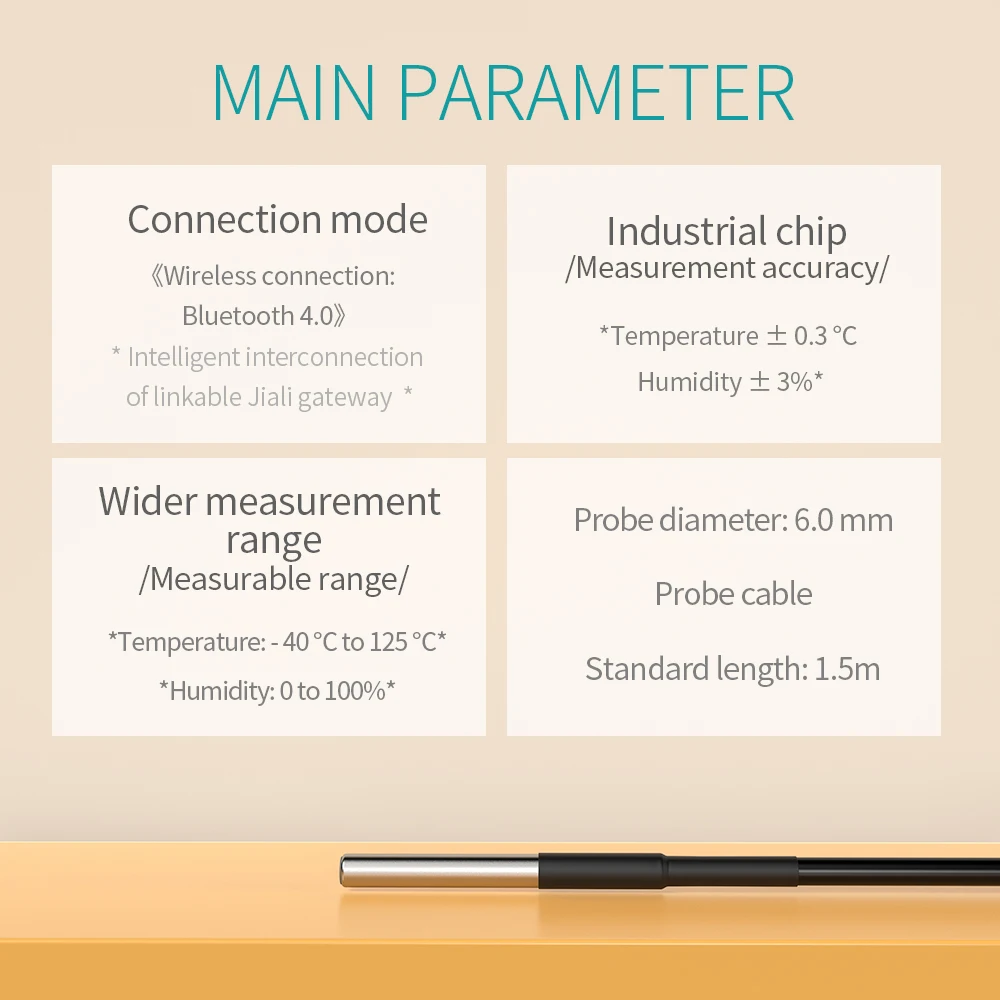 Датчик температуры и влажности Jaalee беспроводной Bluetooth внутренний измерительный